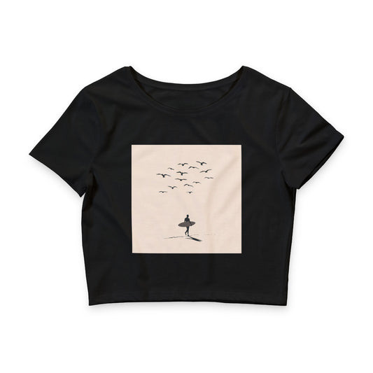 Nature-Inspired Women's Crop Tee, Gifts for Her, Beach/Gym Top, Comfy Everyday Wear