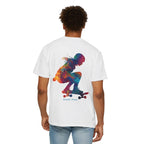 Colorful Skateboard Silhouette T-shirt | Skateboarder Art