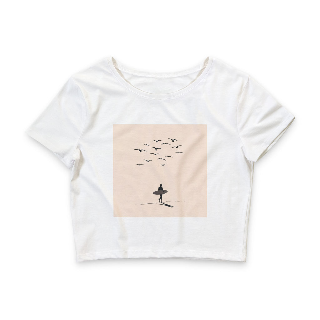 Nature-Inspired Women's Crop Tee, Gifts for Her, Beach/Gym Top, Comfy Everyday Wear