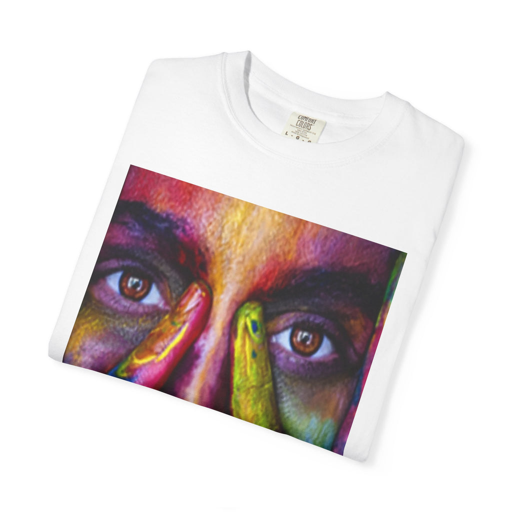 Colorful Face Portrait T-Shirt — Vivid Painted Face Art Tee