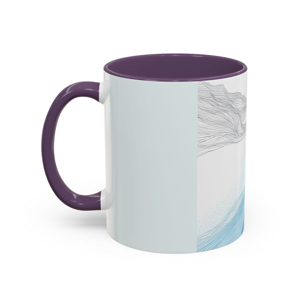 Blue Wave Accent Coffee Mug — Ocean Brushstroke Art (11/15oz)