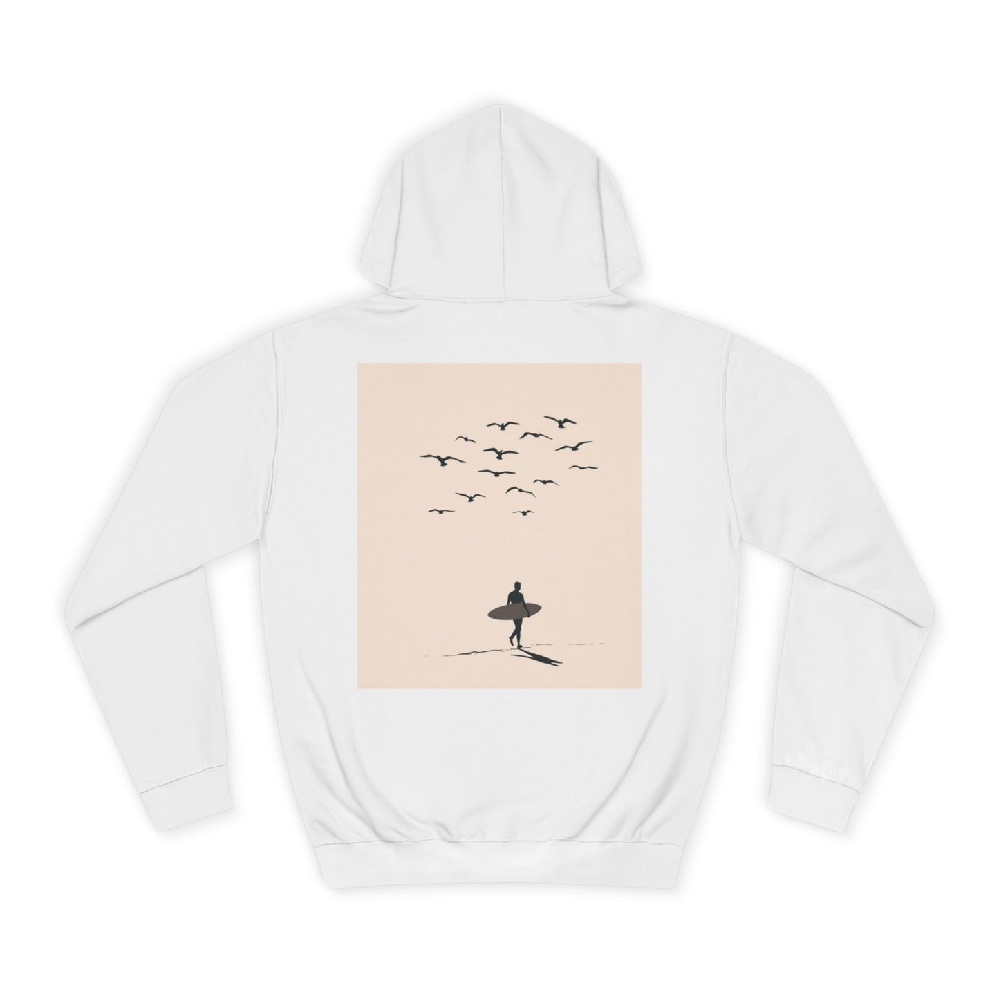 Unisex College Hoodie with Surfing Design, Cozy Pullover for College Students, Perfect Gift for Graduates and Surf Lovers