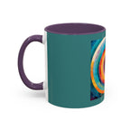 Colorful Concentric Circle Accent Coffee Mug – Vibrant Retro Art Design (11/15oz)