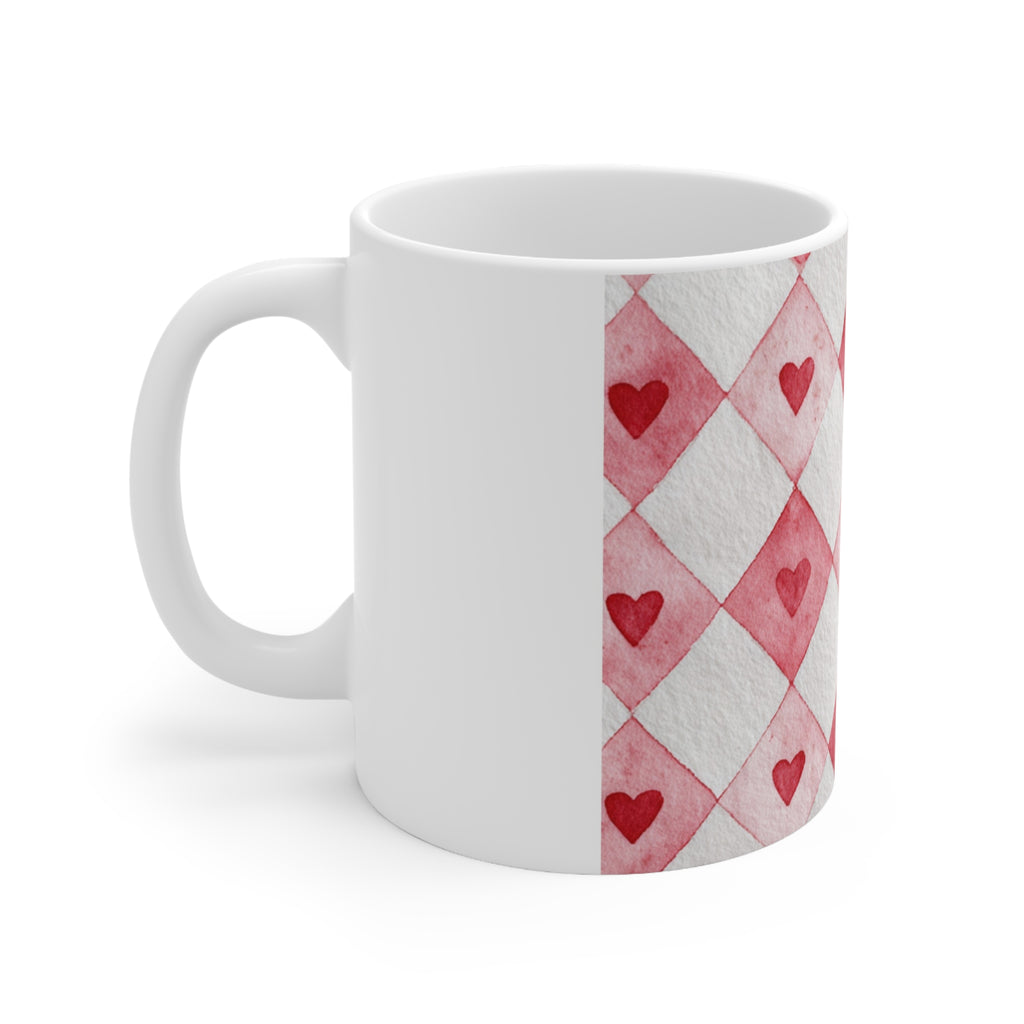 LOVE Heart Pattern Mug | Ceramic Coffee Cup 11oz 15oz