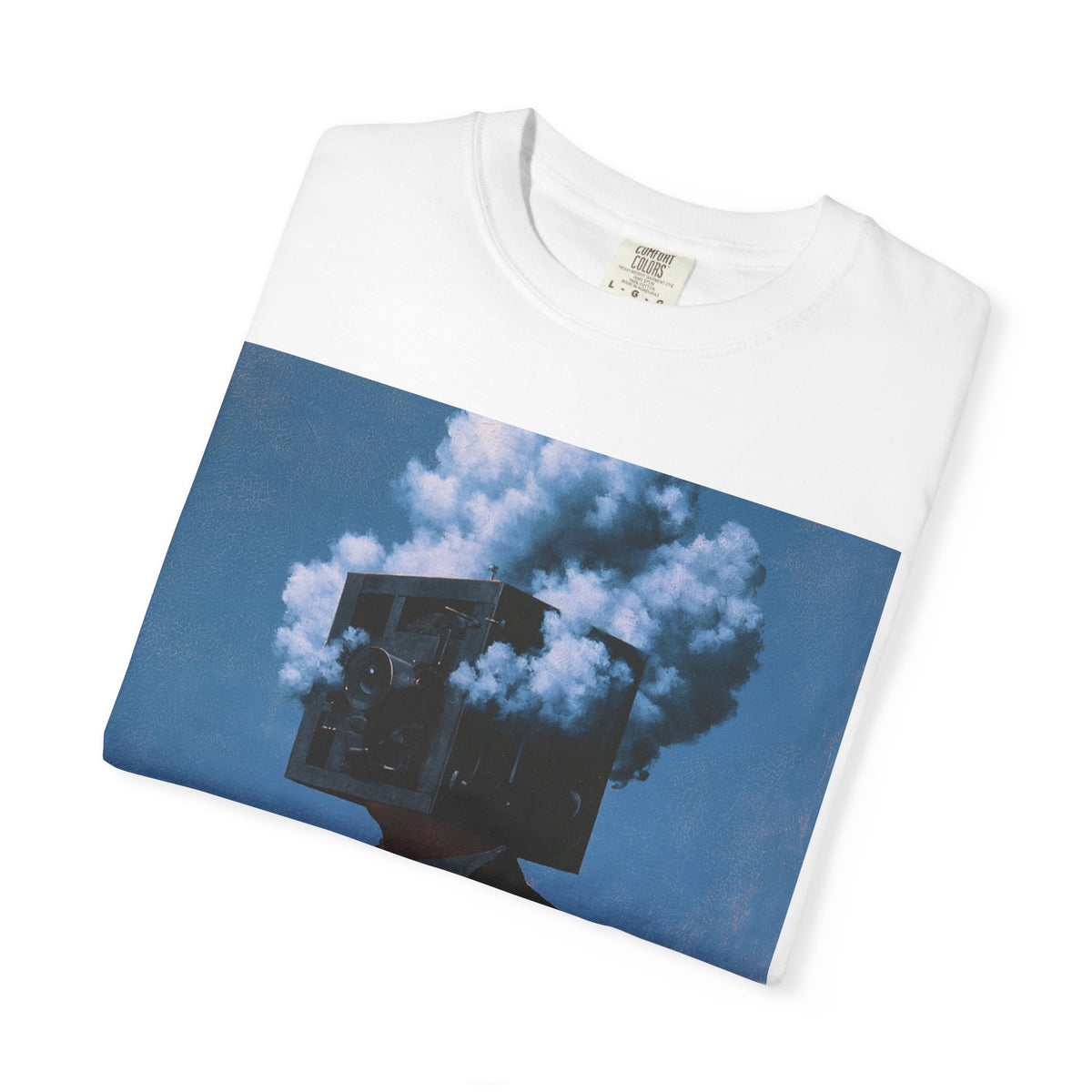 Surreal Smoke-Head Art T-Shirt — Men's Vintage Suit Illustration