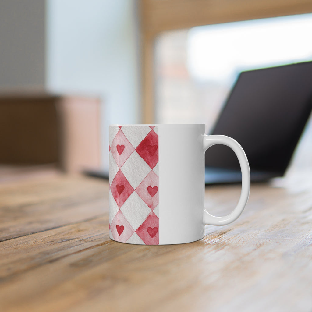 LOVE Heart Pattern Mug | Ceramic Coffee Cup 11oz 15oz