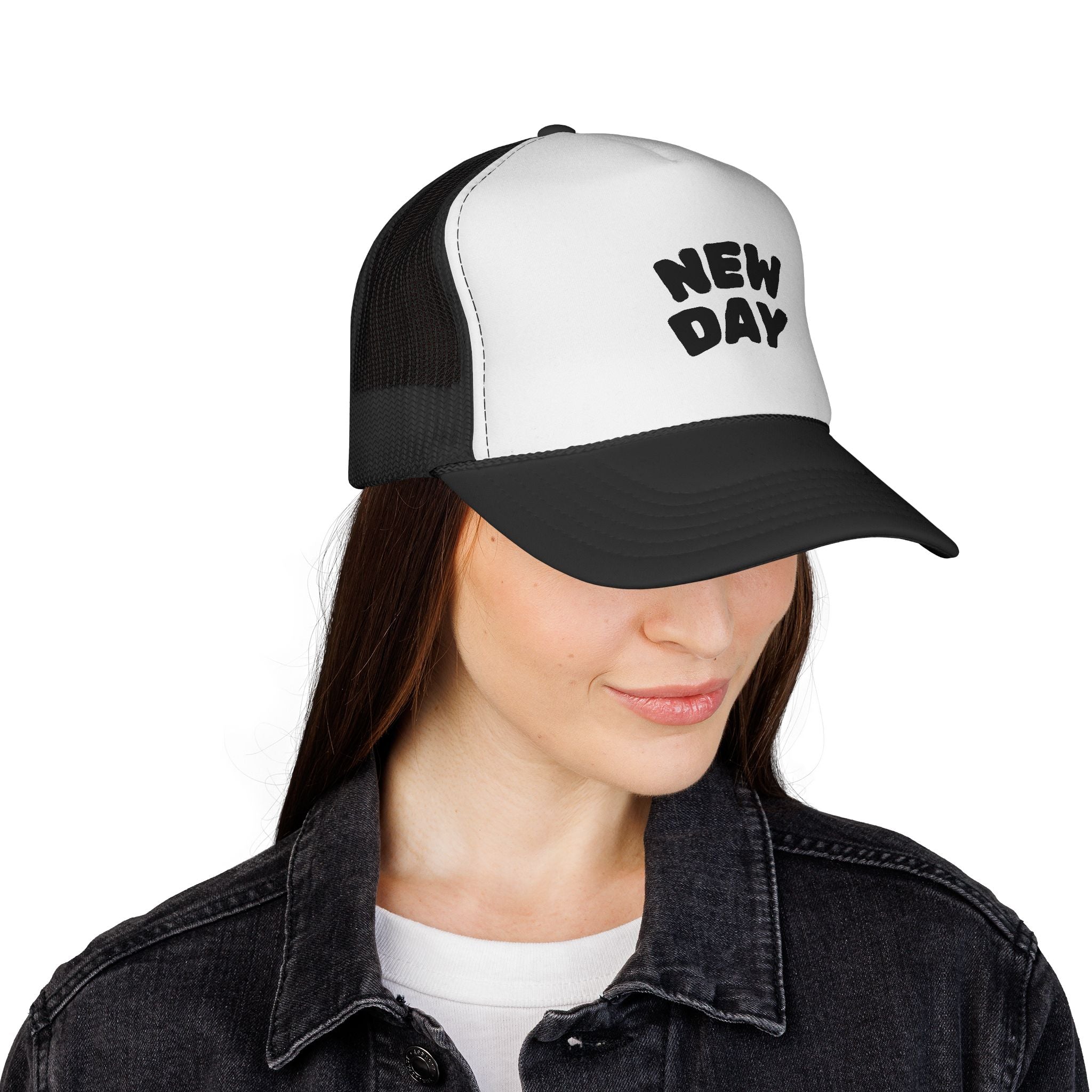 'New Day' Trucker Cap – Retro Casual Mesh Hat for Everyday Wear