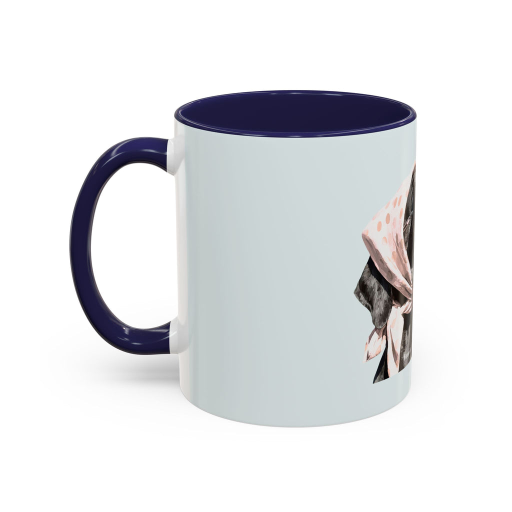 Retro Dog Coffee Mug — Chic Pup with Scarf & Sunglasses Accent Mug