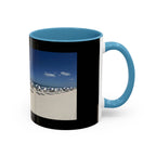 Beach Umbrellas Photo Coffee Mug — Scenic Oceanfront 11/15oz Accent Mug