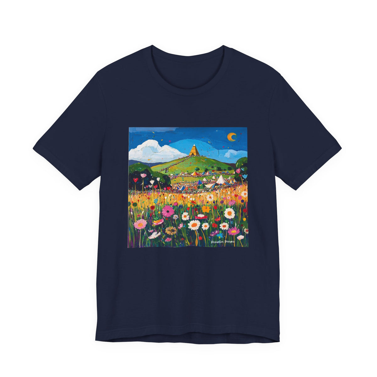 Floral Meadow Women's Tee – Whimsical Hilltop Garden Graphic