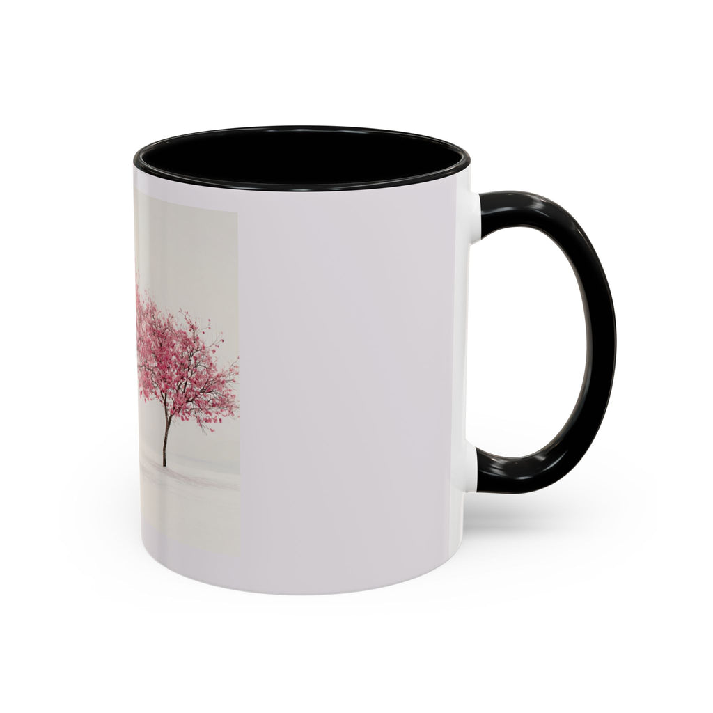 Cherry Blossom Accent Coffee Mug — Pink Tree Ceramic Mug (11/15oz)