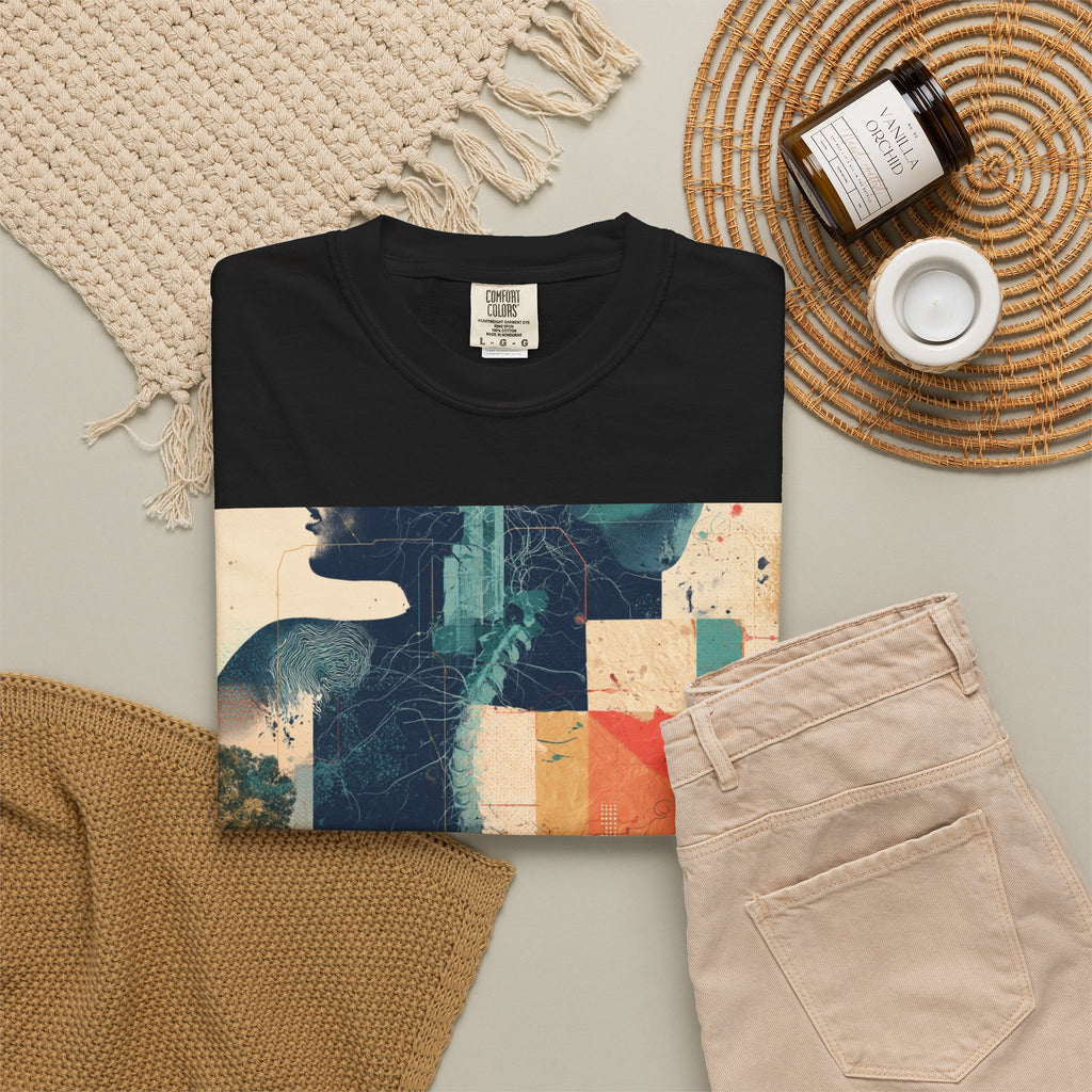Abstract Cityscape T-Shirt — Vintage Collage Graphic Tee
