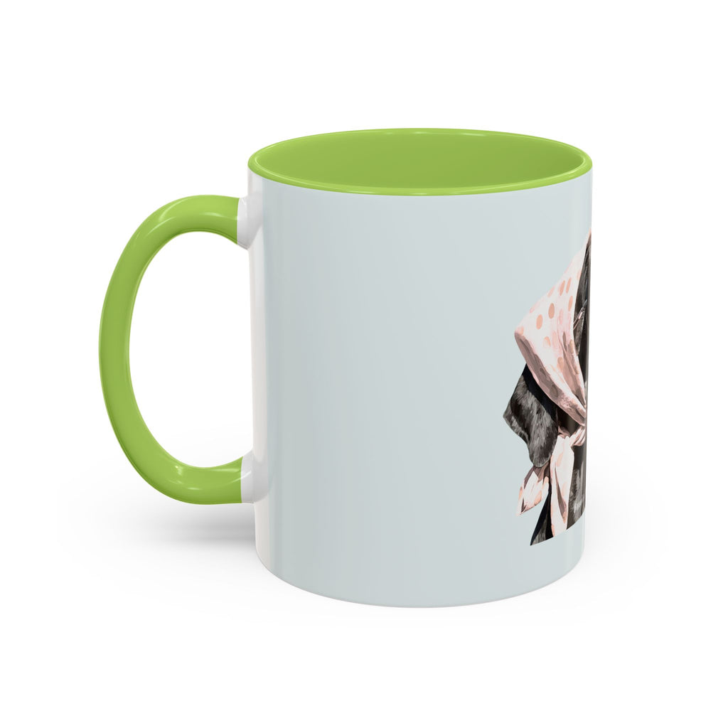 Retro Dog Coffee Mug — Chic Pup with Scarf & Sunglasses Accent Mug