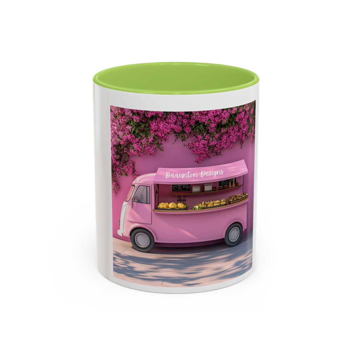 Pink Flower Food Truck Coffee Mug – Cute Accent 11/15oz