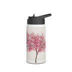 Pink Cherry Blossom Tree Stainless Steel Water Bottle | Floral Spring