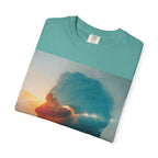Surfer Double Exposure Tee — Ocean Sunset Silhouette T-Shirt