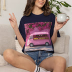 Pink Flower — Floral Food Truck Graphic Tee. Heavyweight fabric