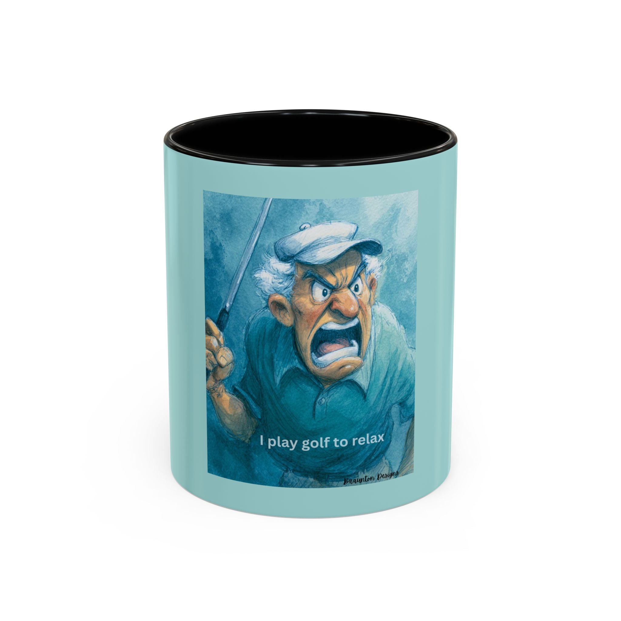 Funny Golf Mug – "I play golf to relax" Accent Coffee Mug (11/15oz)