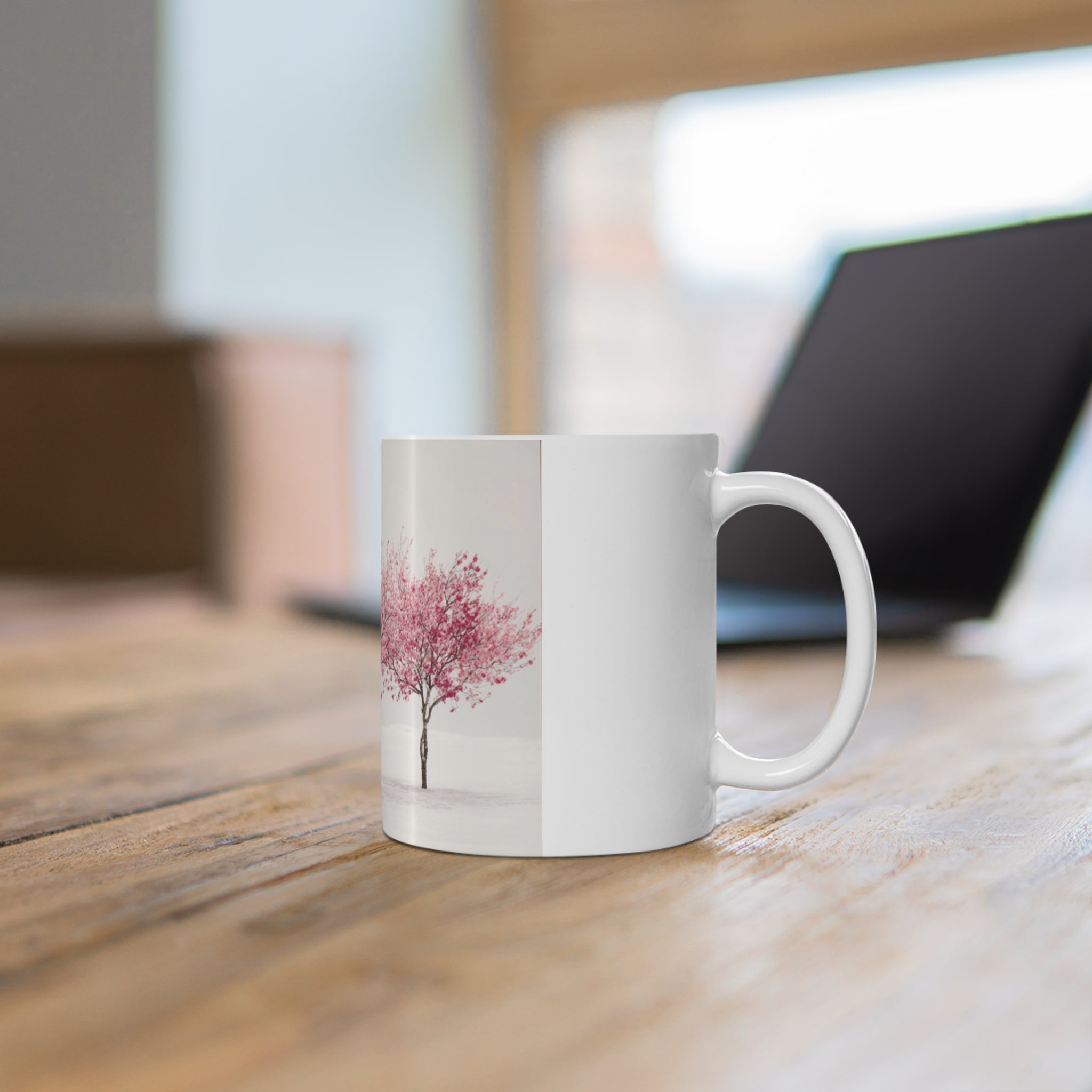 Pink Cherry Blossom Trees Mug | Ceramic Coffee Cup