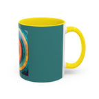Colorful Concentric Circle Accent Coffee Mug – Vibrant Retro Art Design (11/15oz)