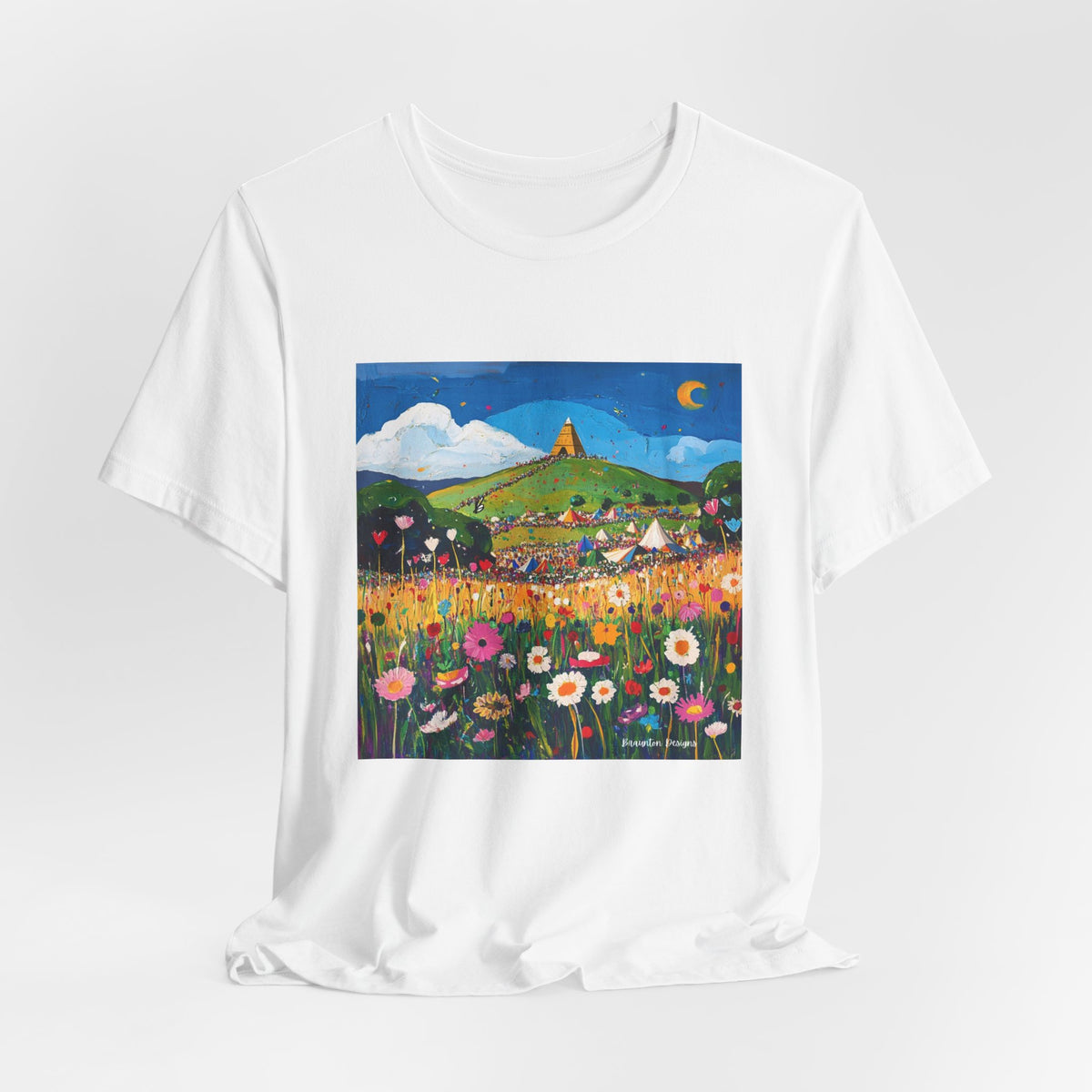 Floral Meadow Women's Tee – Whimsical Hilltop Garden Graphic