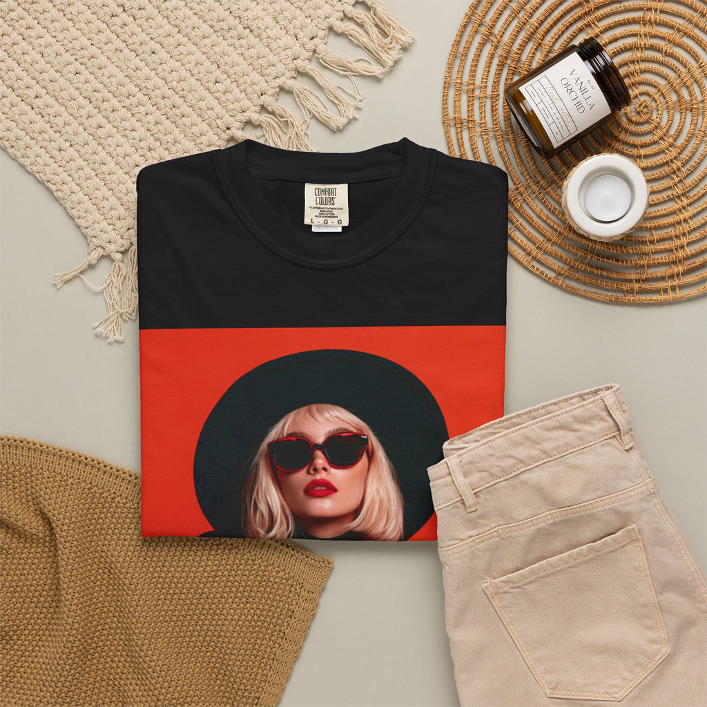 Graphic T-Shirt — Retro Chic Witch with Pumpkin Halloween Tee
