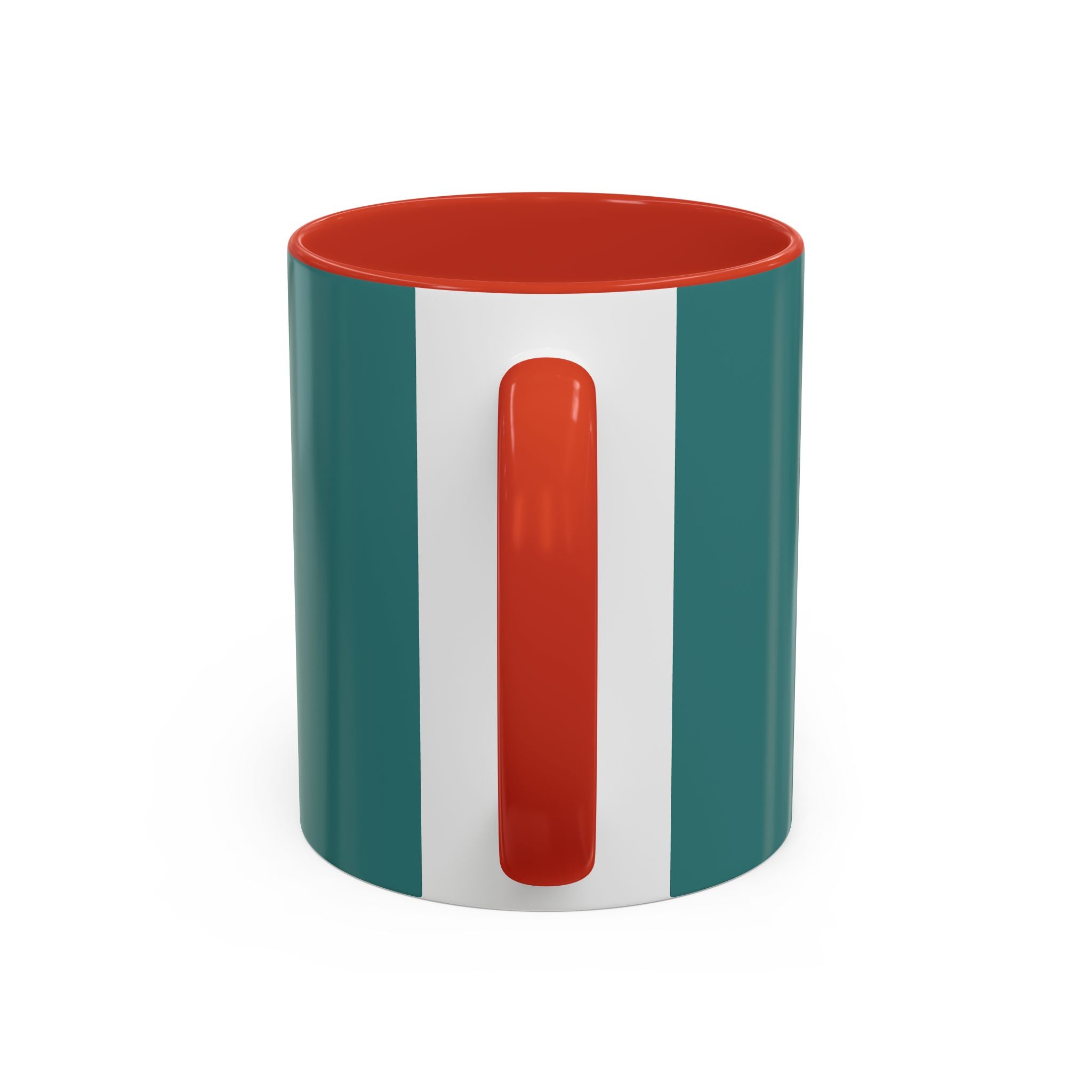 Surfing Art Coffee Mug — Teal Accent Ceramic Mug with Surfer Painting (11/15 oz)
