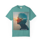 Surfer Double Exposure Tee — Ocean Sunset Silhouette T-Shirt