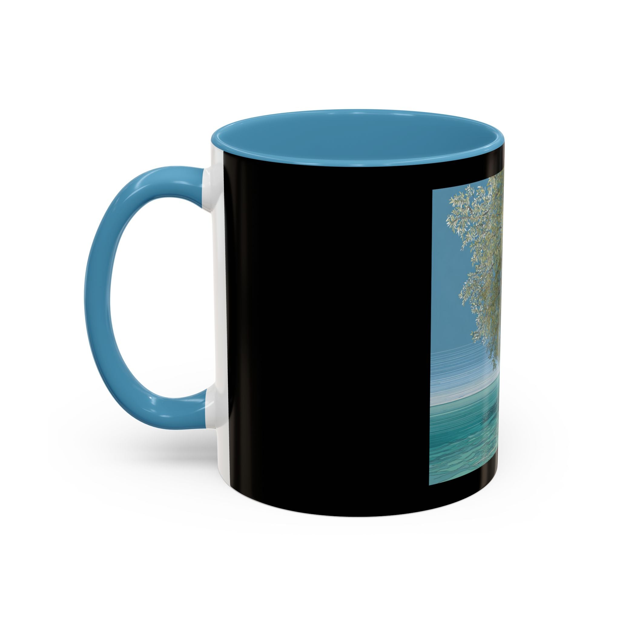Coastal Cabin Beach Scene Accent Coffee Mug