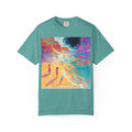 Surreal Beachscape T-Shirt — Colorful Dreamy Sunset Graphic Tee. heavyweight fabric