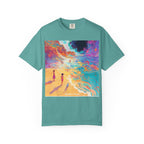 Surreal Beachscape T-Shirt — Colorful Dreamy Sunset Graphic Tee. heavyweight fabric
