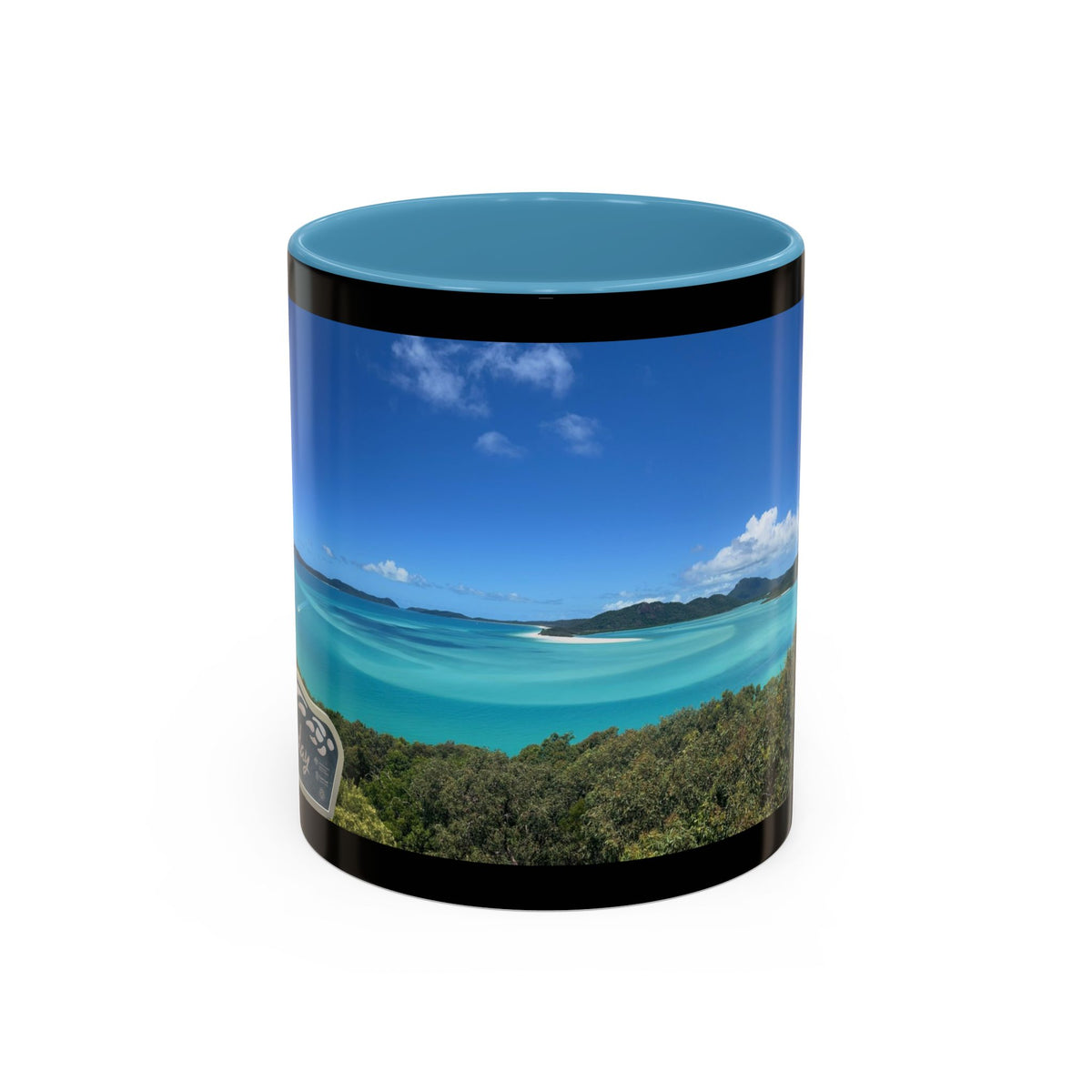 Tropical Beach Photo Accent Coffee Mug — Scenic Ocean View Travel Souvenir (11/15oz)