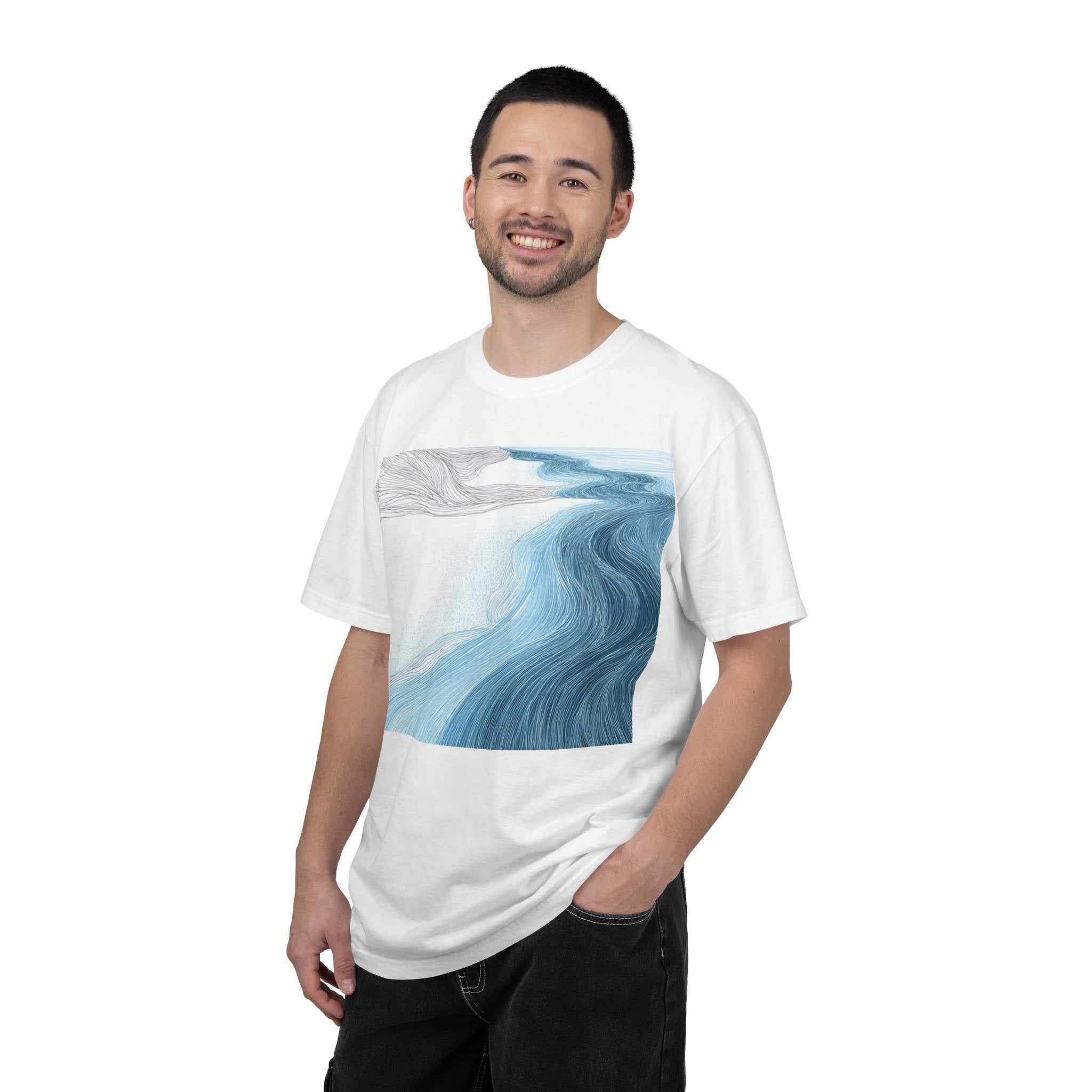 For UK .Ocean-Flow Short Sleeve Tee | Relaxed Fit T-Shirt for Beach Lovers, Summer Vibe, Casual Wear, Gift for Ocean Enthusiasts, Coastal