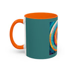 Colorful Concentric Circle Accent Coffee Mug – Vibrant Retro Art Design (11/15oz)