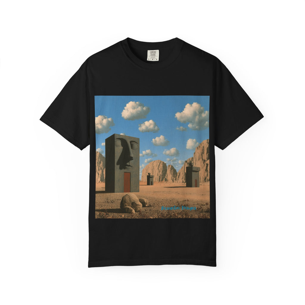 Surreal Desert Monolith T-Shirt — Retro Rocky Landscape Art Tee