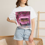 Pink Flower Truck T‑Shirt — Floral Market Van Graphic Tee