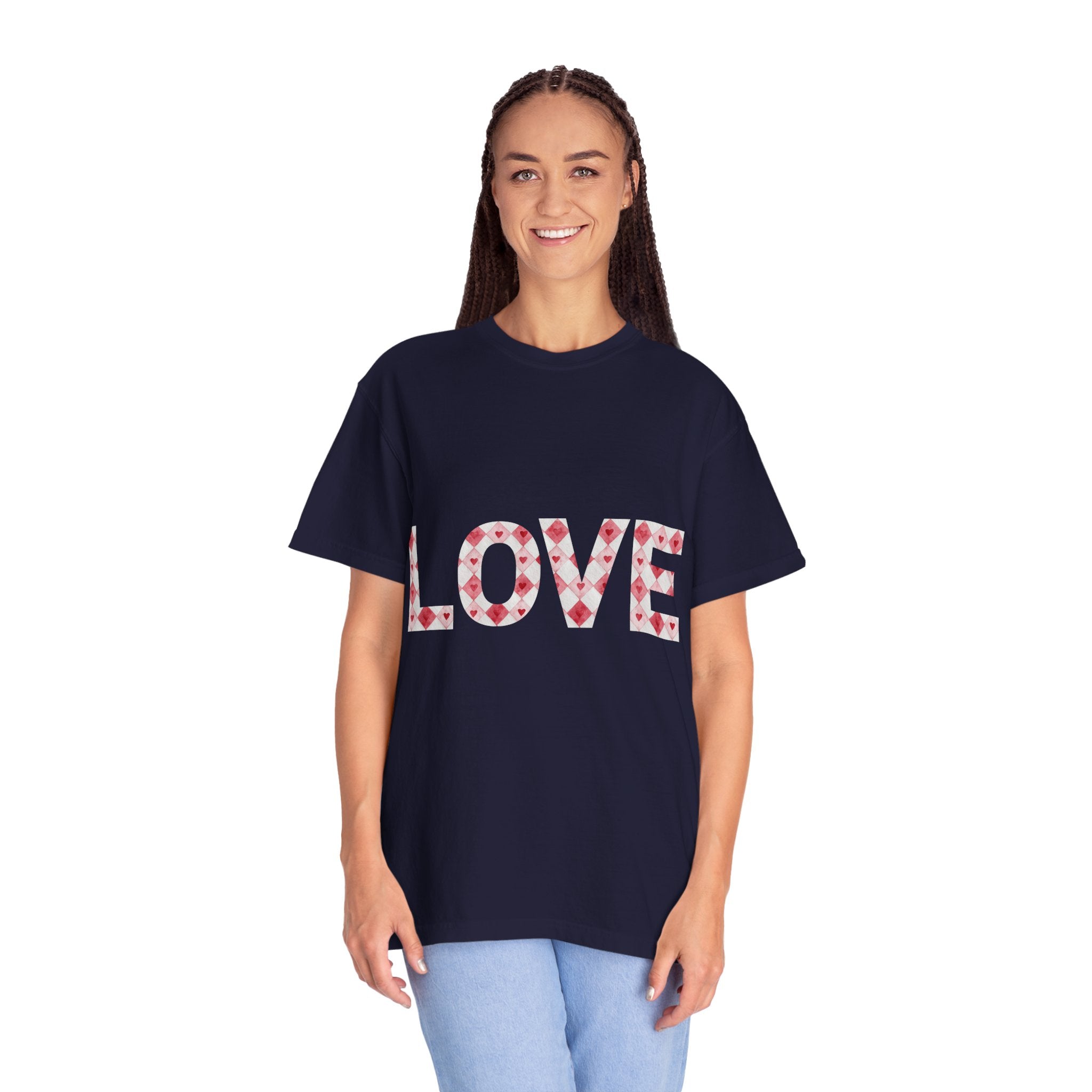 Love Heart Pattern T-Shirt | LOVE floral typography tee