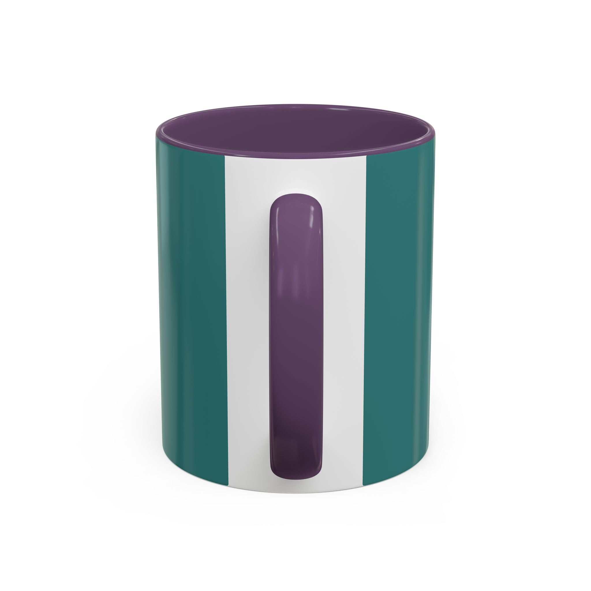 Surfing Art Coffee Mug — Teal Accent Ceramic Mug with Surfer Painting (11/15 oz)