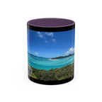 Tropical Beach Photo Accent Coffee Mug — Scenic Ocean View Travel Souvenir (11/15oz)