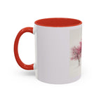 Cherry Blossom Accent Coffee Mug — Pink Tree Ceramic Mug (11/15oz)