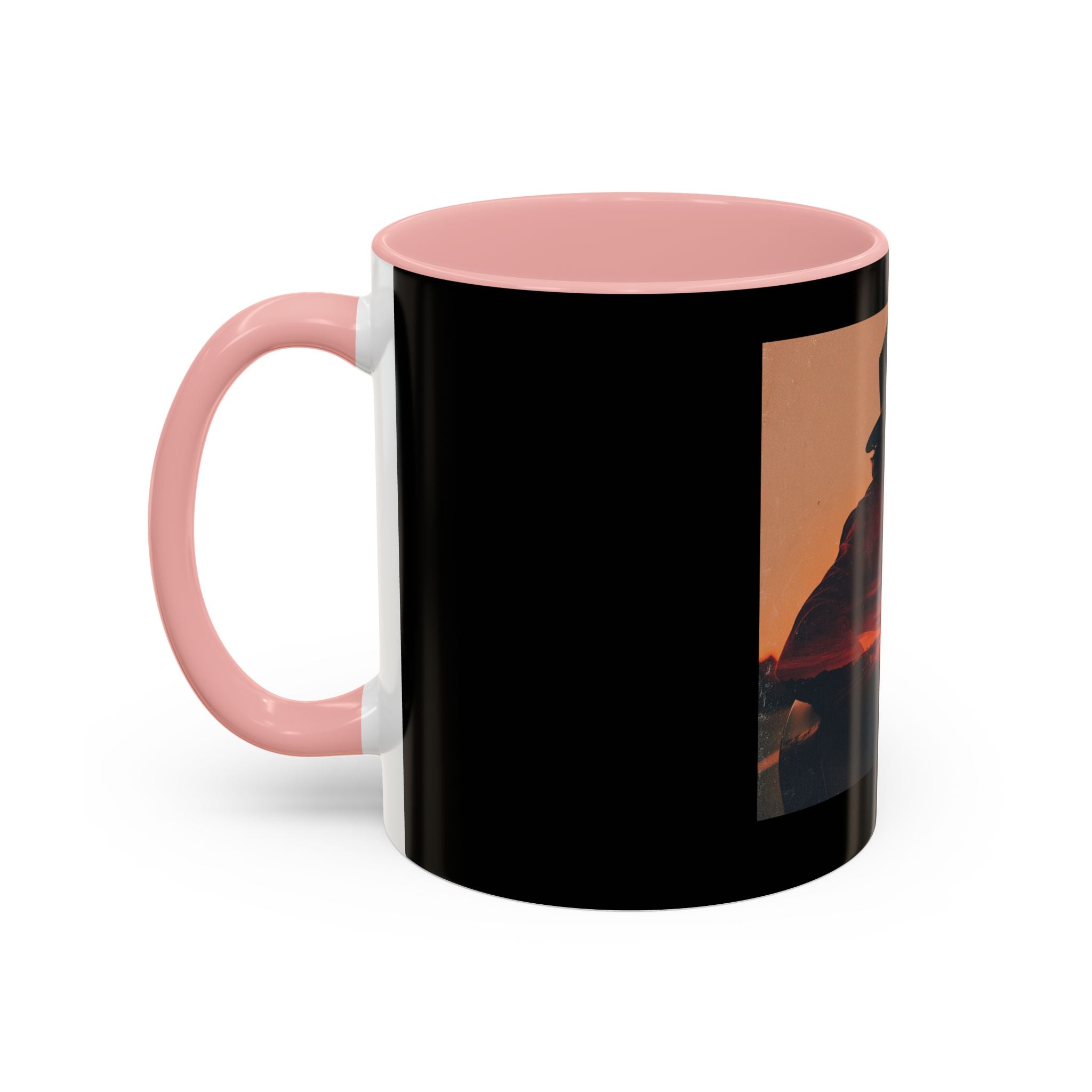 Sunset Guitarist Accent Coffee Mug — Silhouette Music Lover Gift