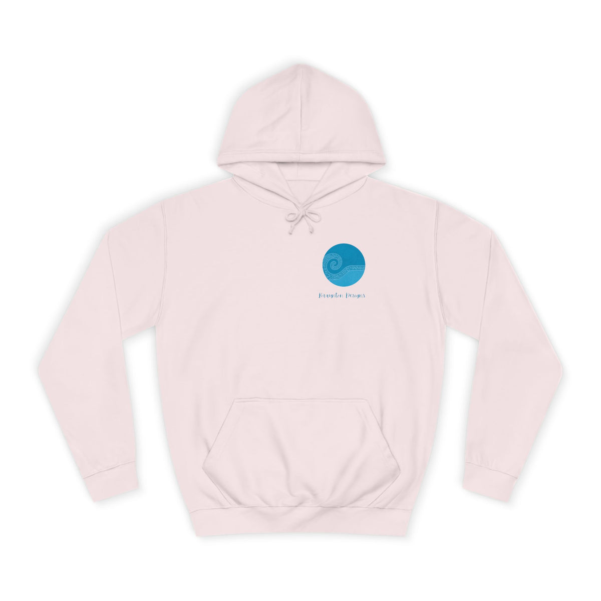 Ocean Wave College Hoodie — Blue Minimalist Campus Sweatshirt
