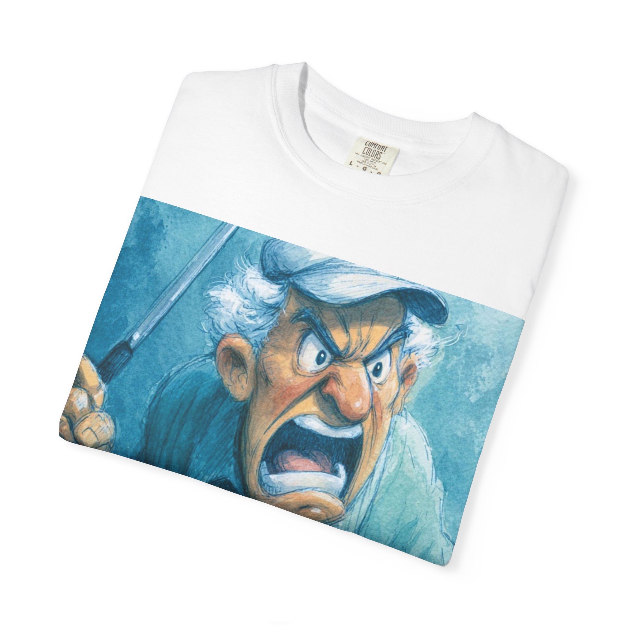 Golf Humor T-Shirt — "I Play Golf to Relax" Angry Golfer Graphic