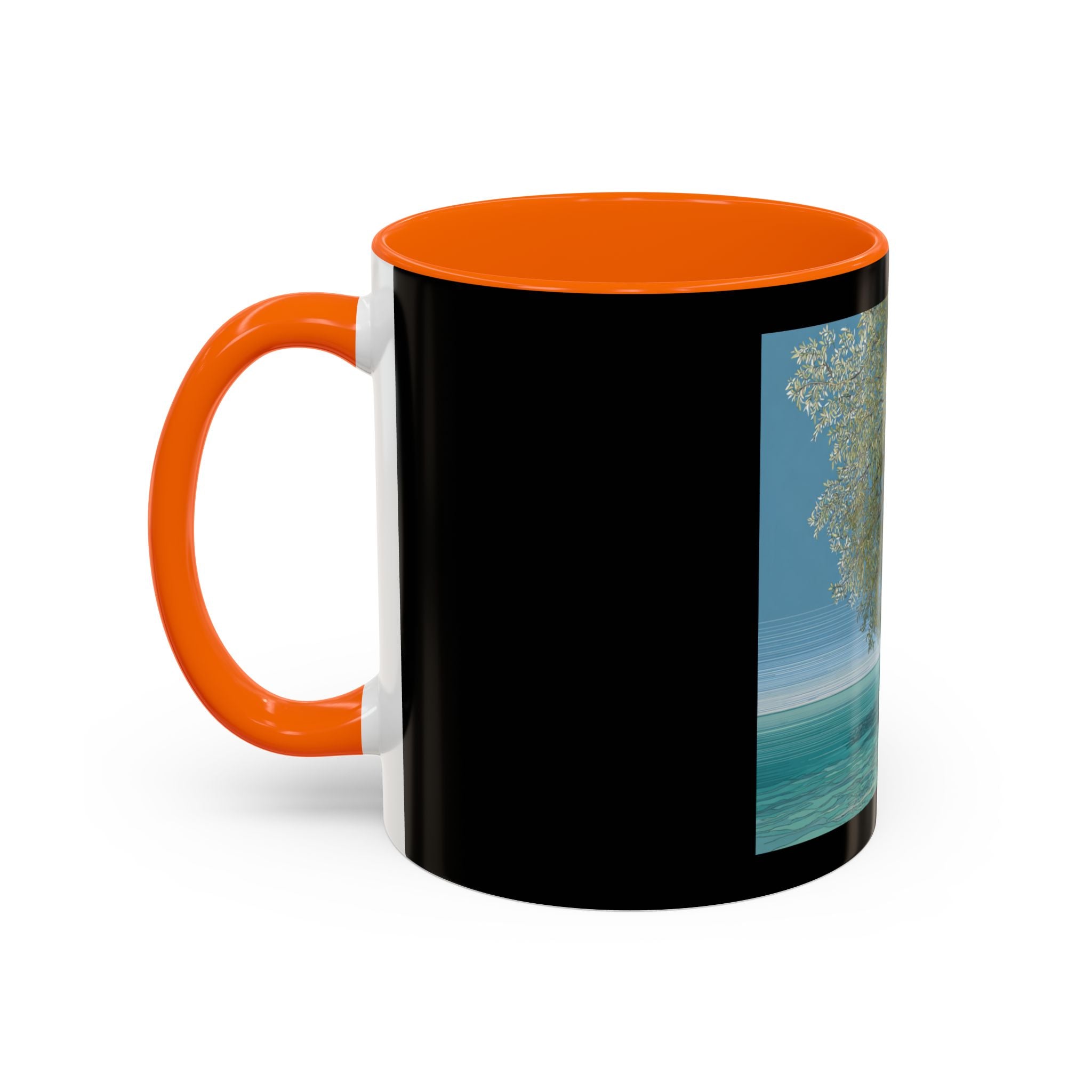 Coastal Cabin Beach Scene Accent Coffee Mug