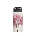 Pink Cherry Blossom Tree Stainless Steel Water Bottle | Floral Spring