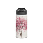 Pink Cherry Blossom Tree Stainless Steel Water Bottle | Floral Spring