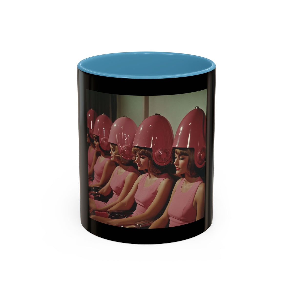 Retro Salon Coffee Mug — Vintage Hair Dryer Booth Photo Accent Mug