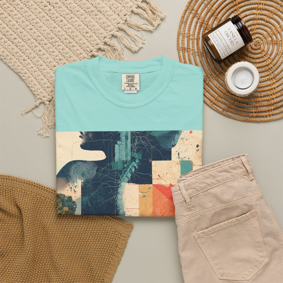 Abstract Cityscape T-Shirt — Vintage Collage Graphic Tee
