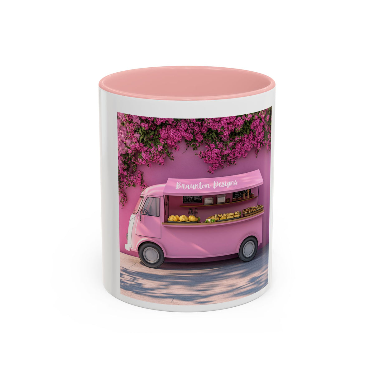 Pink Flower Food Truck Coffee Mug – Cute Accent 11/15oz