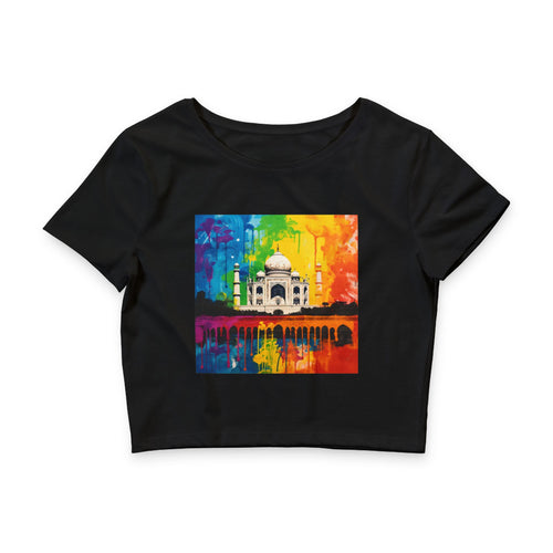 Artistic Crop Tee, Colourful Women's Top, Gym Wear Shirt, Gift for Her, Bright Casual Clothing - Women's Crop Top, Workout Tee, Graphic Tee,